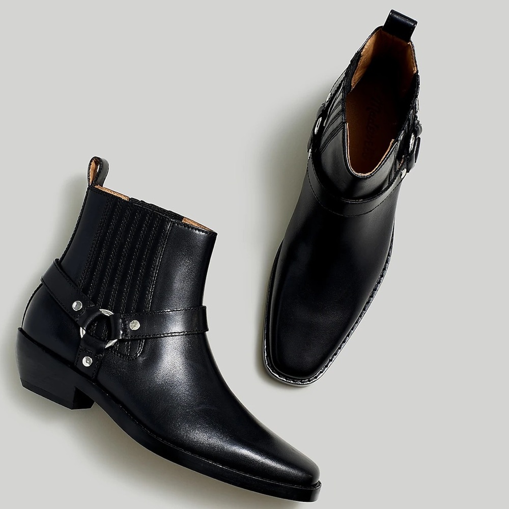 NEW Madewell Santiago Western Ankle Boot in True Black Women’s Size 8
